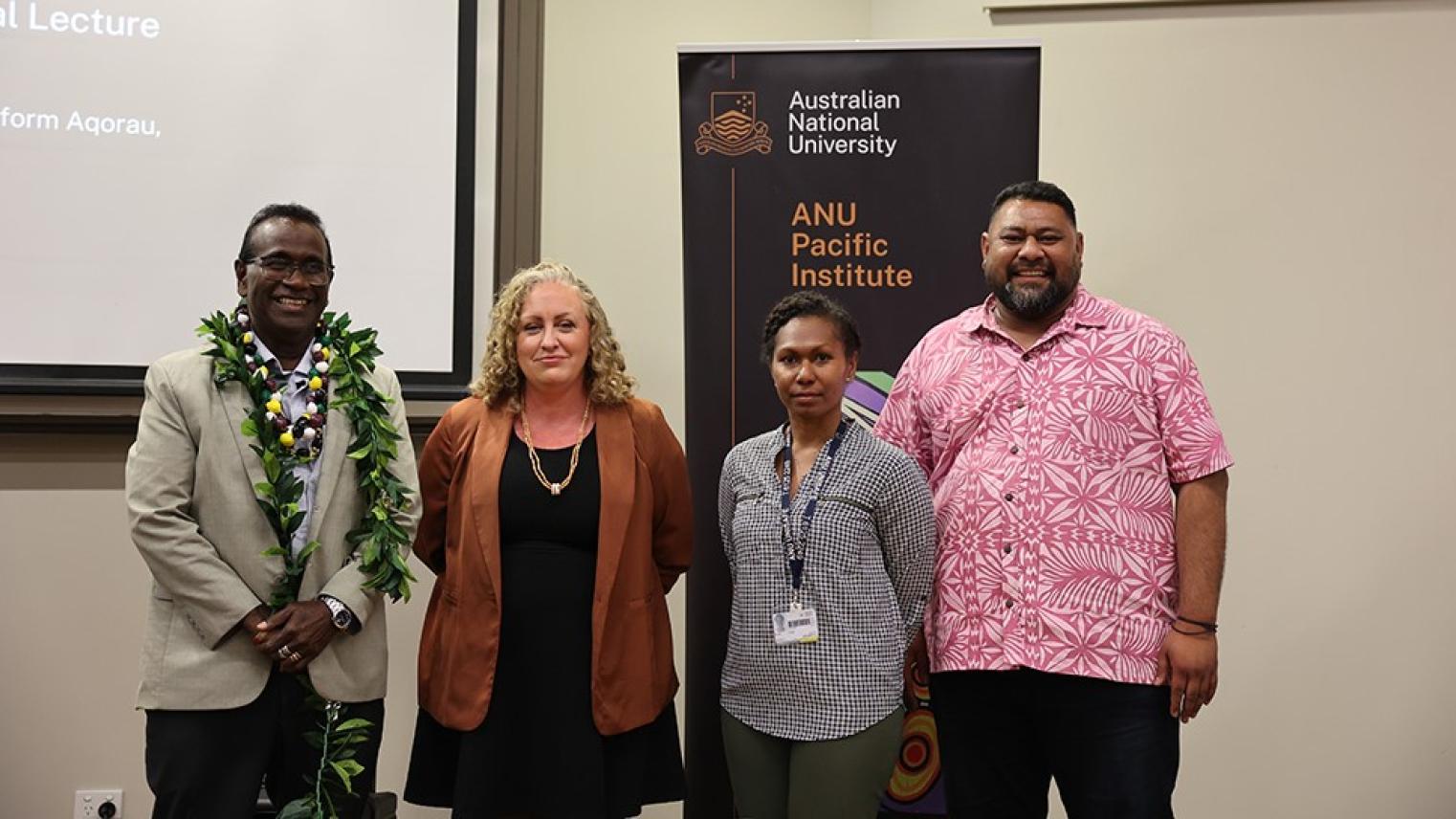 ANU Pacific Institute Annual Lecture - Professor Transform Aqoraum, Dr Anouk Ride, Annie Kwai, and Dr George Carter