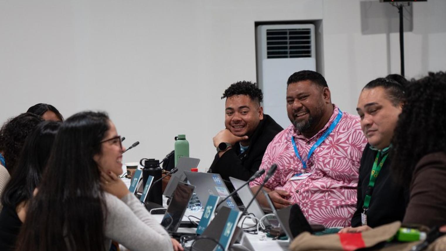 George Carter at COP29 prelim AOSIS meeting